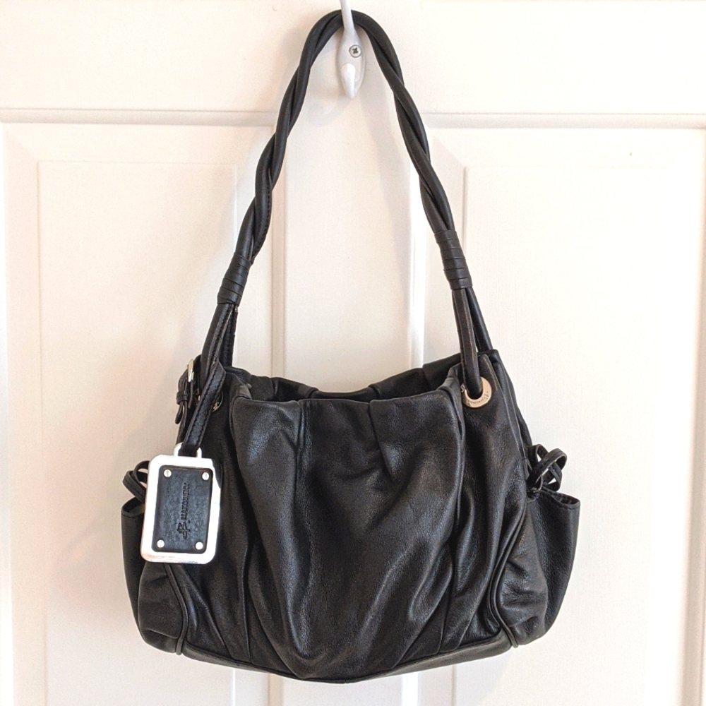 B. Makowsky leather pleated twist strap Shoulder Bag